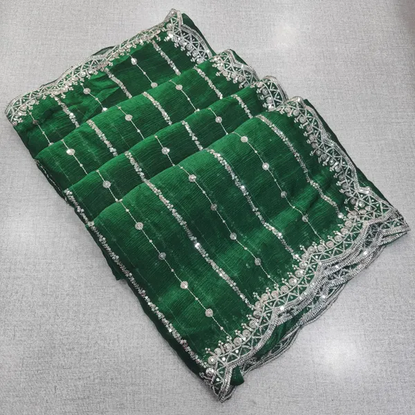 Trending Fendy Silk Saree With Complete Zari and Sequence Work  | SR179